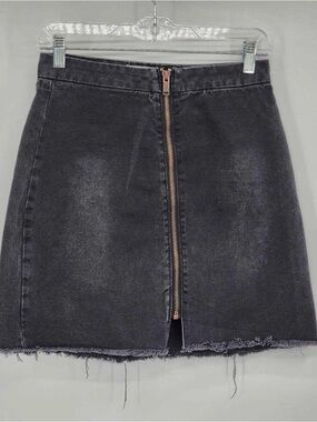 One Teaspoon Denim Zip-Front Women's Skirt